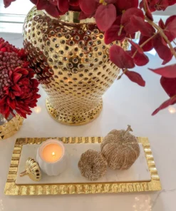 Inspire Me! Home Decor Long Marble Tray With Metal Ripple Edge (2 Colors) 9 Inspire Me! Home Decor Long Marble Tray With Metal Ripple Edge (2 Colors)