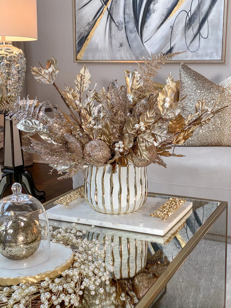 Inspire Me! Home Decor Marble Tray With Gold Metal Abstract Handles 3 Inspire Me! Home Decor Marble Tray With Gold Metal Abstract Handles