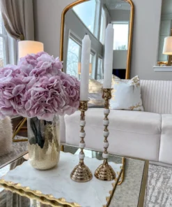 Inspire Me! Home Decor White And Gold Candleholders (2 Sizes) 14 Inspire Me! Home Decor White And Gold Candleholders (2 Sizes)