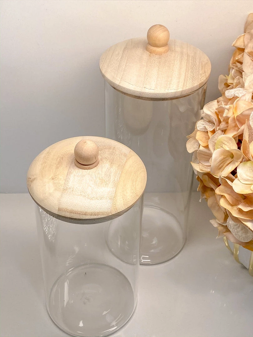 Inspire Me! Home Decor Glass Jars With Wooden Lids (2 Sizes) KITCHEN 5 Inspire Me! Home Decor Glass Jars With Wooden Lids (2 Sizes) KITCHEN