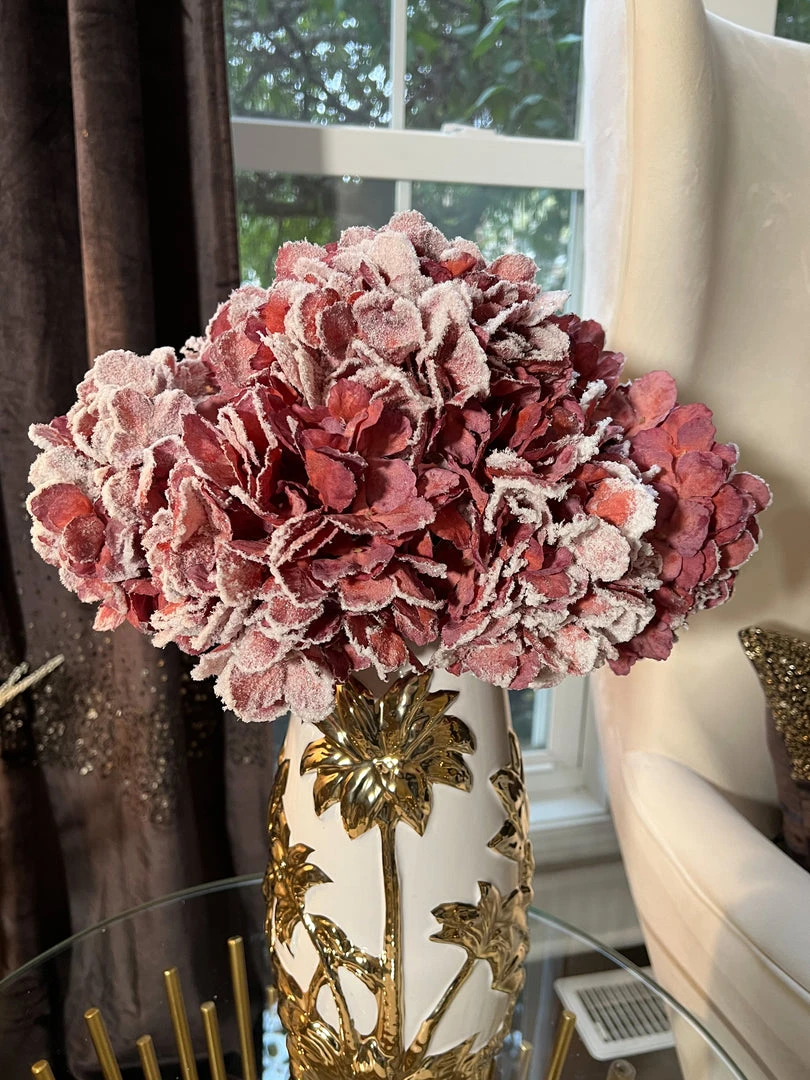Inspire Me! Home Decor 27" Mauve Snow Sprinkle Hydrangea Stem 3 Inspire Me! Home Decor 27" Mauve Snow Sprinkle Hydrangea Stem