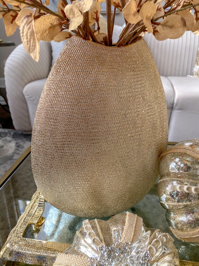 Inspire Me! Home Decor Ceramic Textured Metallic Vase ( Gold & Silver ) 5 Inspire Me! Home Decor Ceramic Textured Metallic Vase ( Gold & Silver )