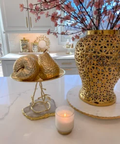 Inspire Me! Home Decor Matte Gold Large Ceramic Hammered Fruits (2 Styles) 7 Inspire Me! Home Decor Matte Gold Large Ceramic Hammered Fruits (2 Styles)