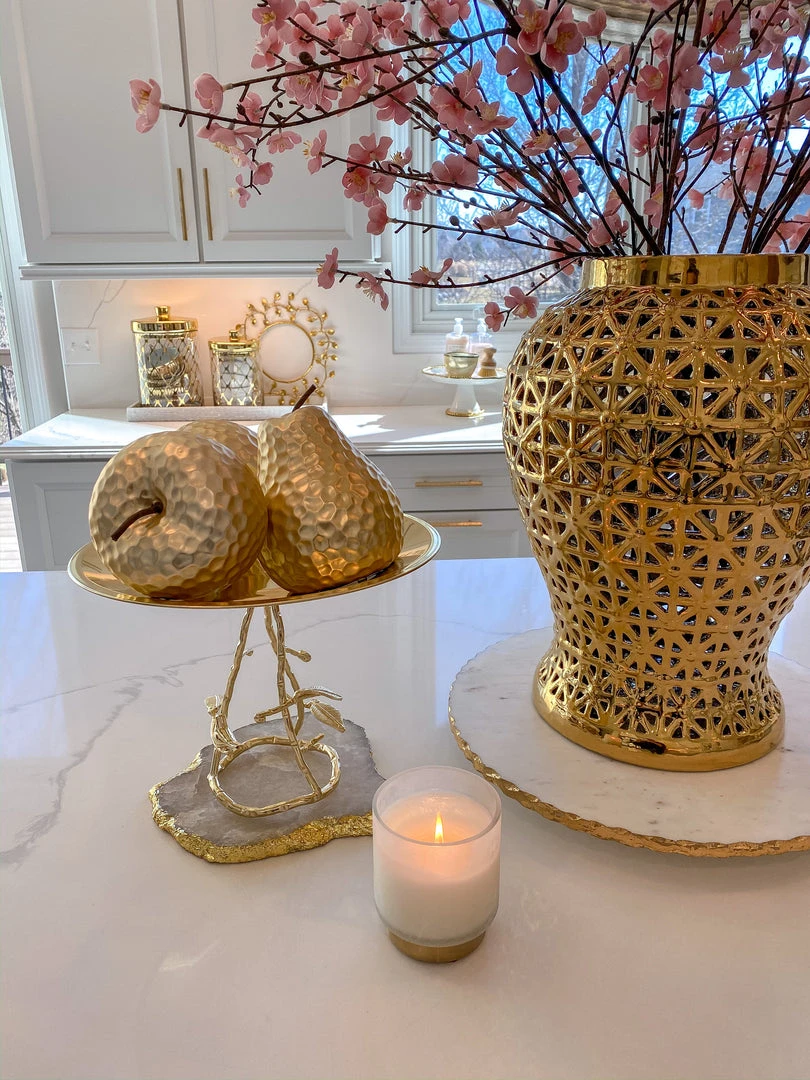 Inspire Me! Home Decor Matte Gold Large Ceramic Hammered Fruits (2 Styles) 4 Inspire Me! Home Decor Matte Gold Large Ceramic Hammered Fruits (2 Styles)