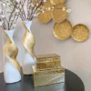 Inspire Me! Home Decor Mirror Gold Geometric Pattern Boxes (Set Of 2) 1 Inspire Me! Home Decor Mirror Gold Geometric Pattern Boxes (Set Of 2)