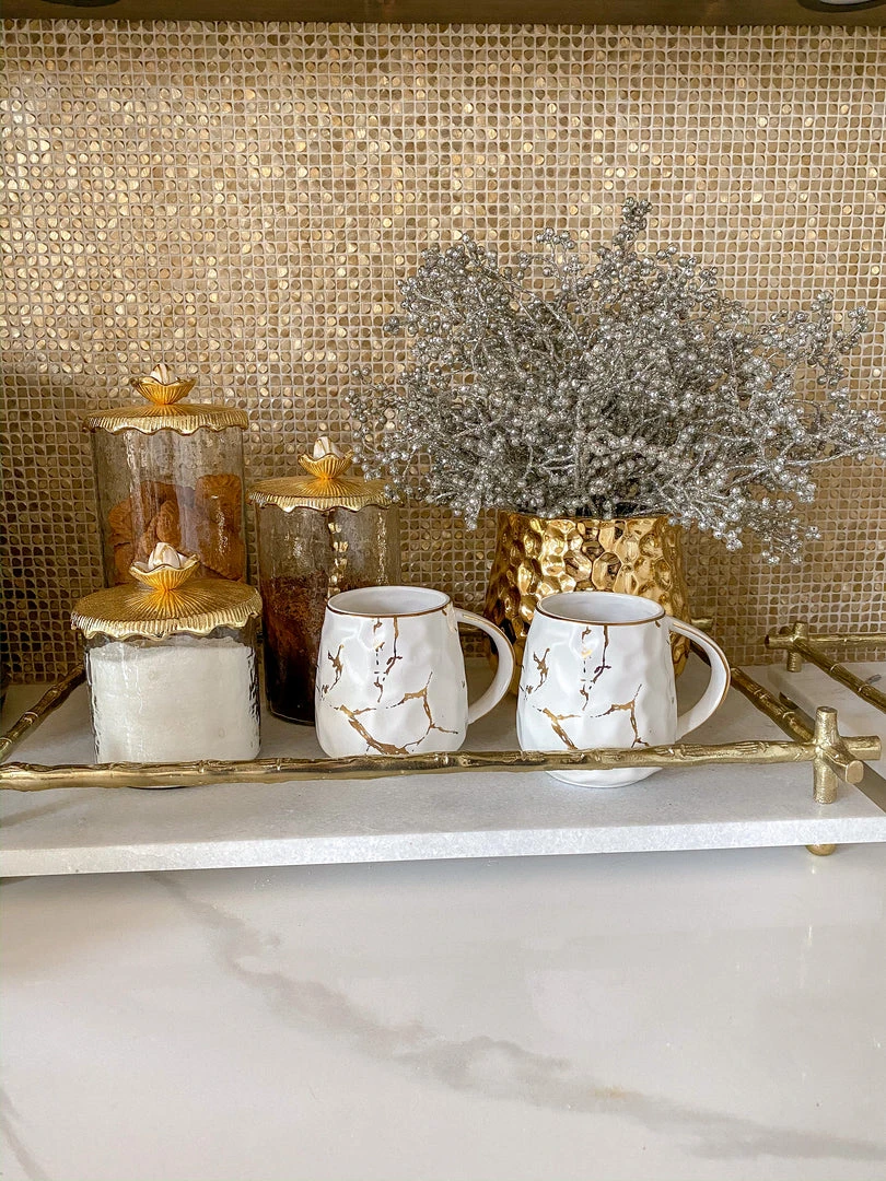 Inspire Me! Home Decor Metallic Gold Marble Print Mug With Hammered Texture 7 Inspire Me! Home Decor Metallic Gold Marble Print Mug With Hammered Texture