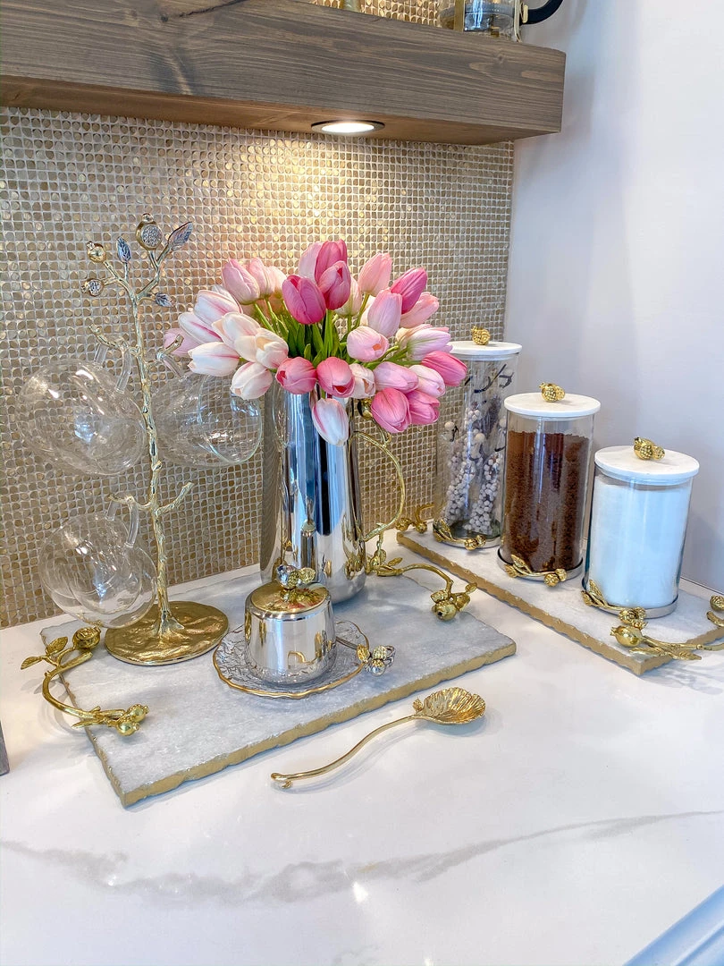 Inspire Me! Home Decor Large Marble Tray With Gold Pomegranate Handles 6 Inspire Me! Home Decor Large Marble Tray With Gold Pomegranate Handles