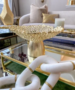 Inspire Me! Home Decor Gold Coral Pedestal Bowl