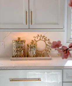 Inspire Me! Home Decor Glass Jar W/ Gold Lid (2 Sizes & 2 Colors)