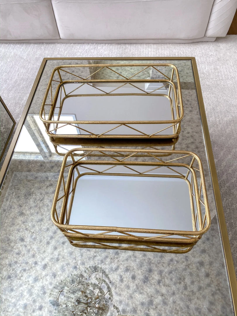 Inspire Me! Home Decor Set Of 2 Gold Mirrored Trays 6 Inspire Me! Home Decor Set Of 2 Gold Mirrored Trays