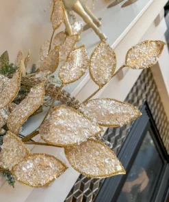 Inspire Me! Home Decor Crystal Glitter And Beaded Edge Leaf Spray 7 Inspire Me! Home Decor Crystal Glitter And Beaded Edge Leaf Spray