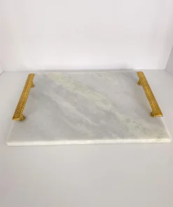 Inspire Me! Home Decor Herringbone Marble Tray