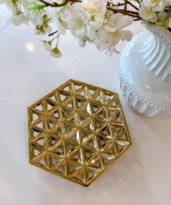 Inspire Me! Home Decor Hexagon Cutout Detailed Platter