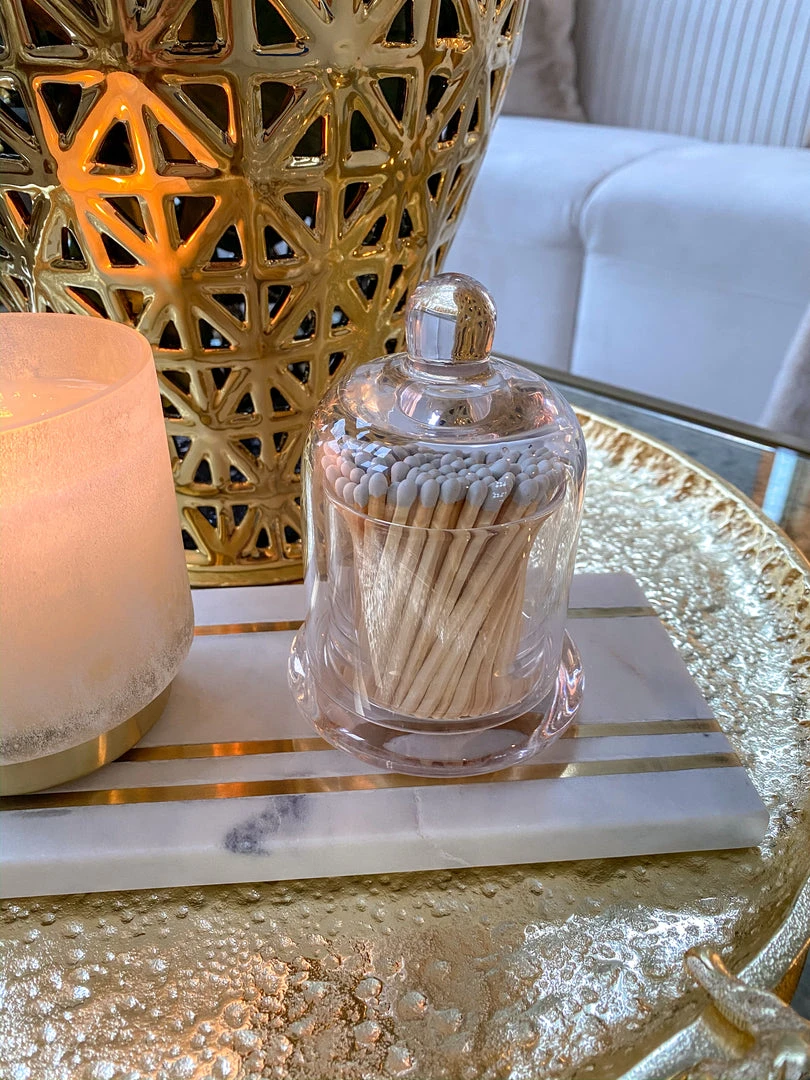 Inspire Me! Home Decor Glass Cloche With White Tip Matches 3 Inspire Me! Home Decor Glass Cloche With White Tip Matches