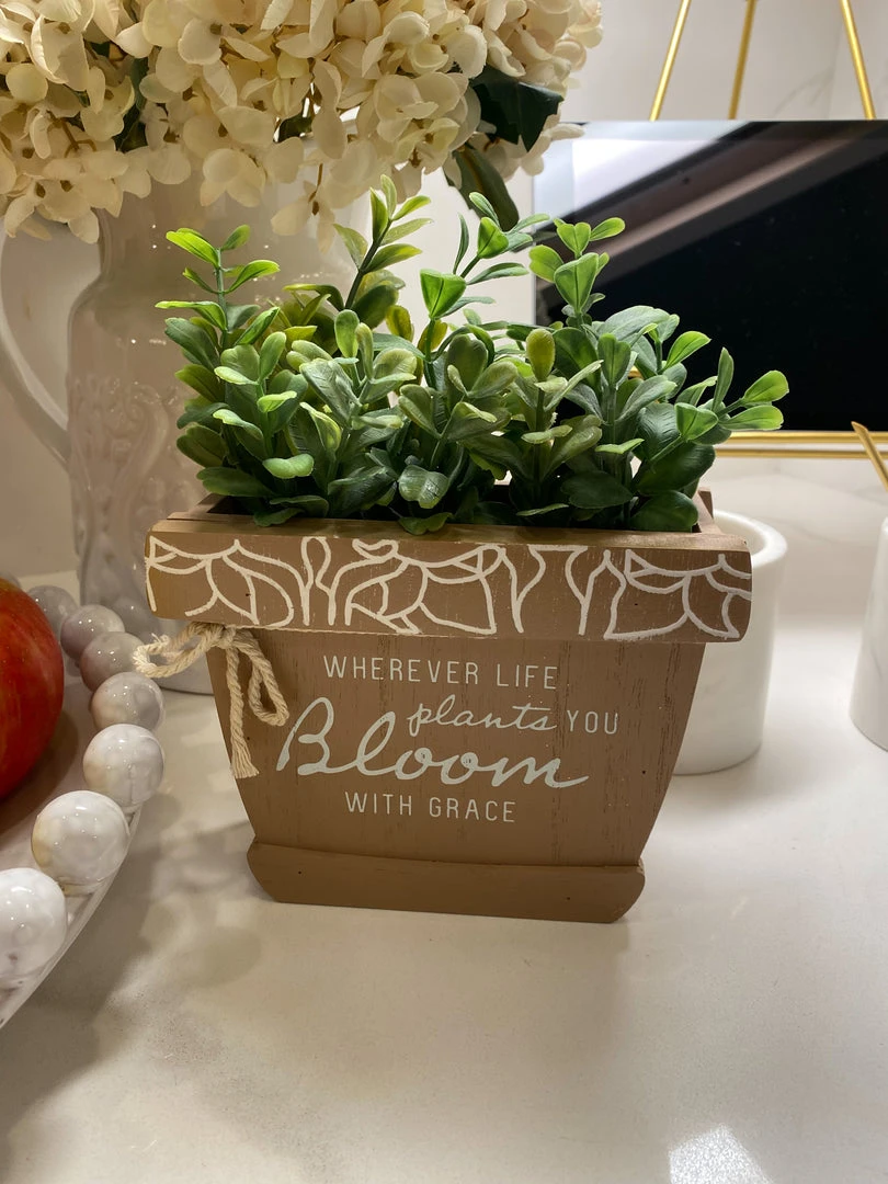 Inspire Me! Home Decor Faux Foliage Potted Inspirational Sign (3 Styles) 4 Inspire Me! Home Decor Faux Foliage Potted Inspirational Sign (3 Styles)