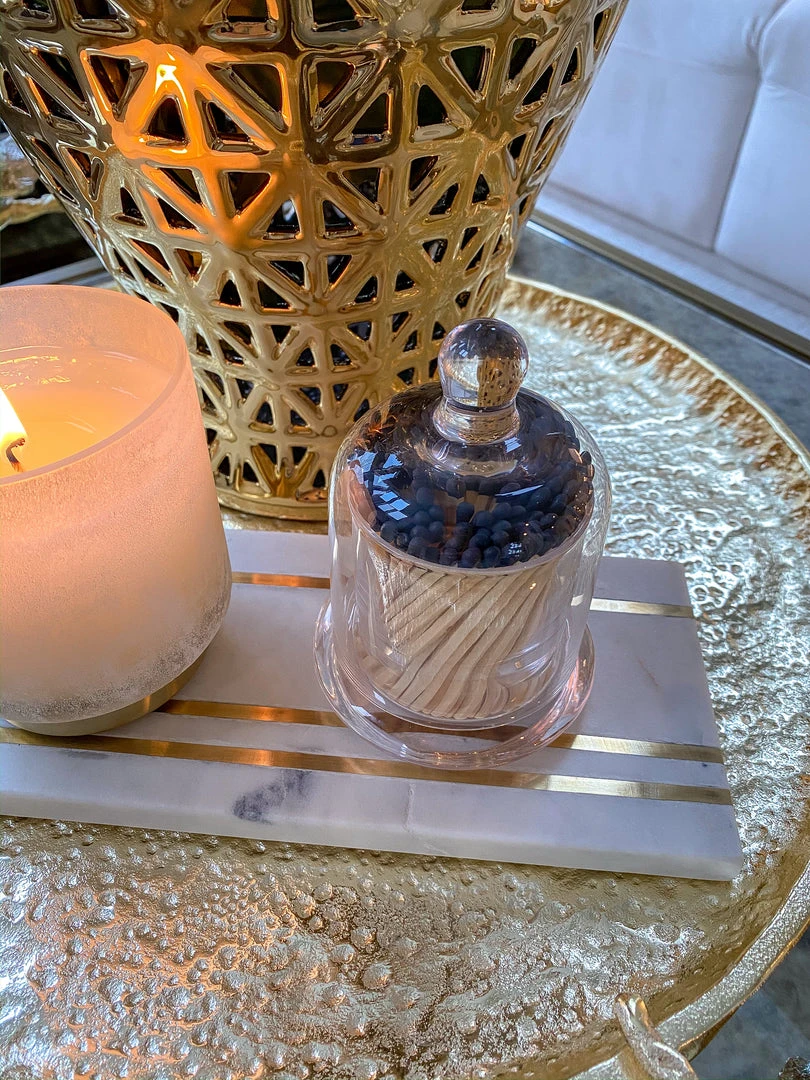 Inspire Me! Home Decor Glass Cloche With Black Tip Matches 3 Inspire Me! Home Decor Glass Cloche With Black Tip Matches