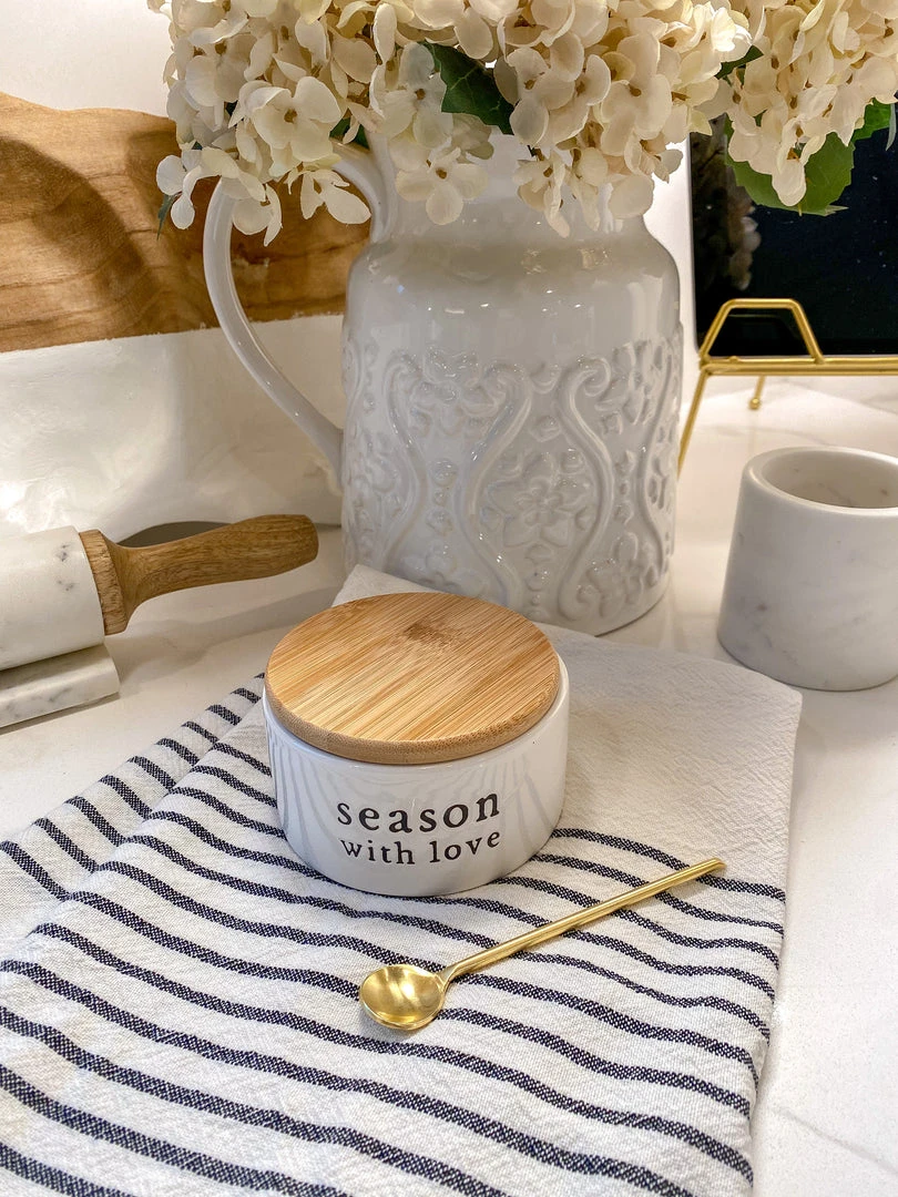 Inspire Me! Home Decor KITCHEN "Season With Love" Ceramic Sugar/Spice Holder 3 Inspire Me! Home Decor KITCHEN "Season With Love" Ceramic Sugar/Spice Holder