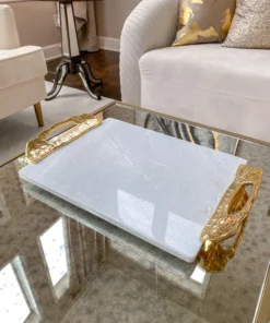 Inspire Me! Home Decor Marble Tray With Gold Lava Handles 17 Inspire Me! Home Decor Marble Tray With Gold Lava Handles