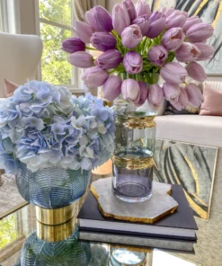 Inspire Me! Home Decor Gold And Colorful Glass Vase