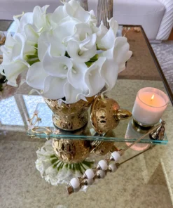 Inspire Me! Home Decor Rectangular Glass Tray With Cherry Blossom Details