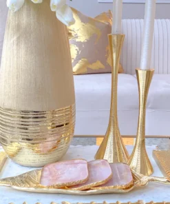 Inspire Me! Home Decor Coaster W/ Gold Trim (2 Colors) Price For 1