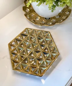Inspire Me! Home Decor Hexagon Cutout Detailed Platter