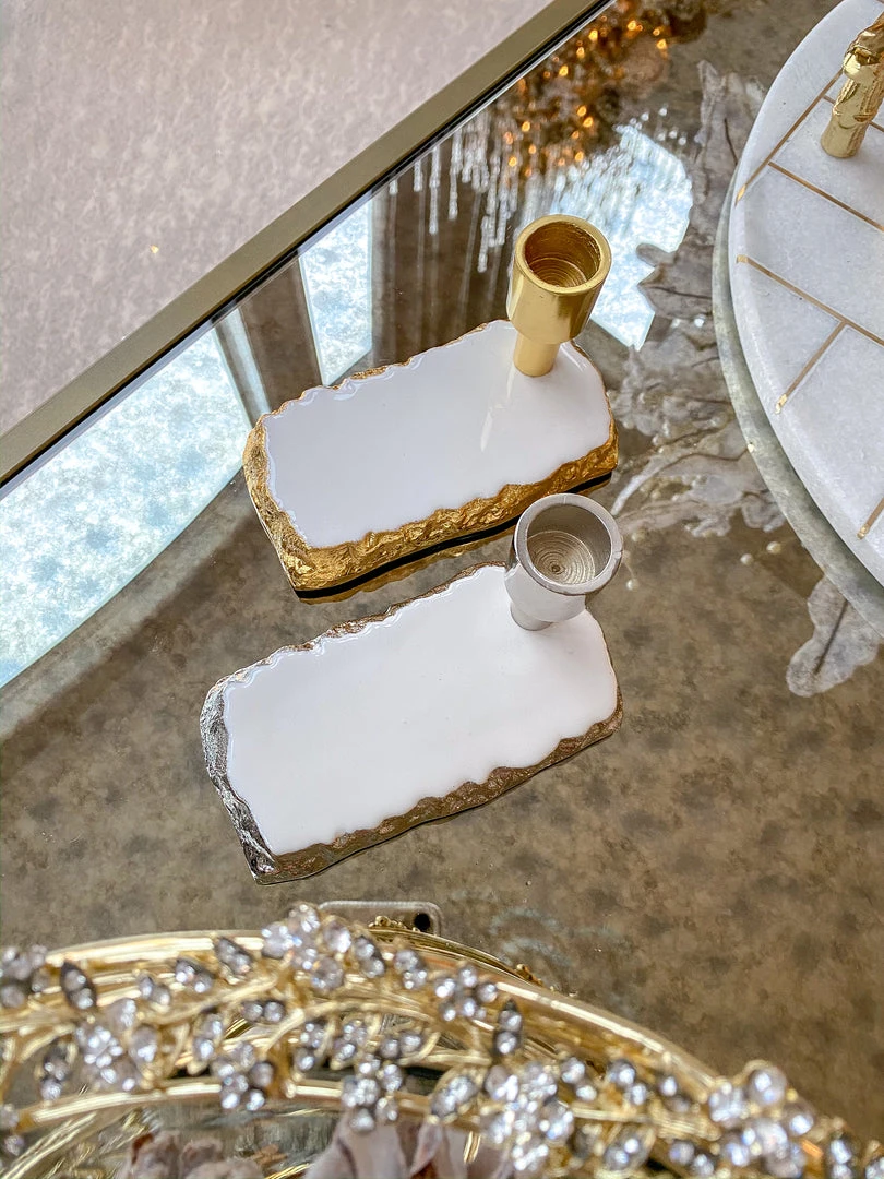 Inspire Me! Home Decor White Enameled Metal Candle Holder (2 Colors) 4 Inspire Me! Home Decor White Enameled Metal Candle Holder (2 Colors)