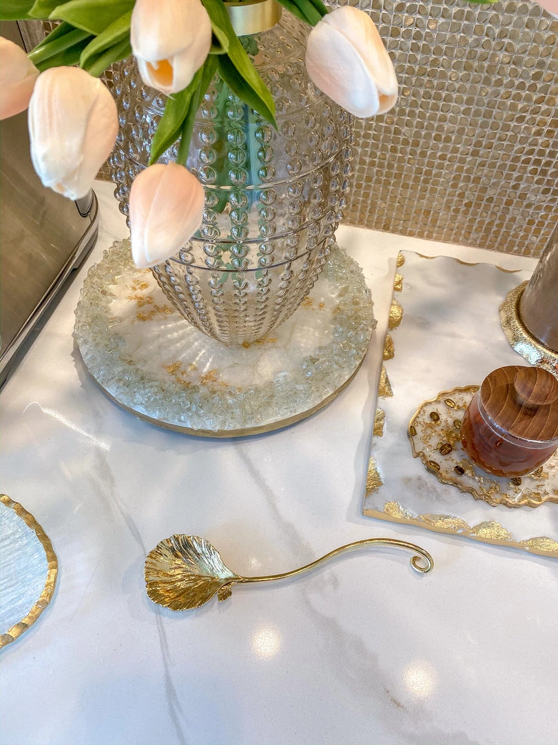 Inspire Me! Home Decor Gold Flower Petal Spoon Rest ( 2 Sizes ) 3 Inspire Me! Home Decor Gold Flower Petal Spoon Rest ( 2 Sizes )