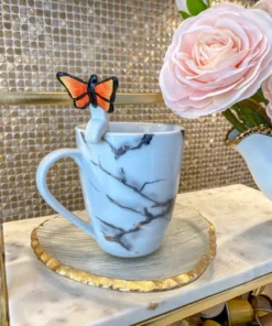 Inspire Me! Home Decor White Stir Spoon W/ Monarch Butterfly Topper KITCHEN