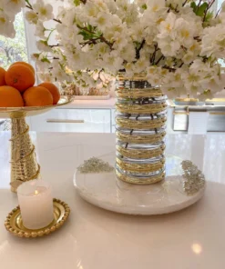 Inspire Me! Home Decor Gold Ribbed Glass Vase (2 Sizes) 11 Inspire Me! Home Decor Gold Ribbed Glass Vase (2 Sizes)