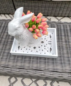 Inspire Me! Home Decor White Wood Trays With Detailed Interior (Set Of 3)