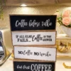Inspire Me! Home Decor Black And White Wooden Coffee Signs WALL ART & MIRRORS