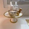 Inspire Me! Home Decor Gold And White Beaded Cake Stand 1 Inspire Me! Home Decor Gold And White Beaded Cake Stand