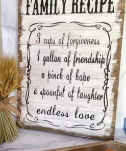Inspire Me! Home Decor Whitewash "Family Recipe" Wall Plaque WALL ART & MIRRORS
