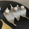 Inspire Me! Home Decor Silver Triple Leaf Tea Light Holder