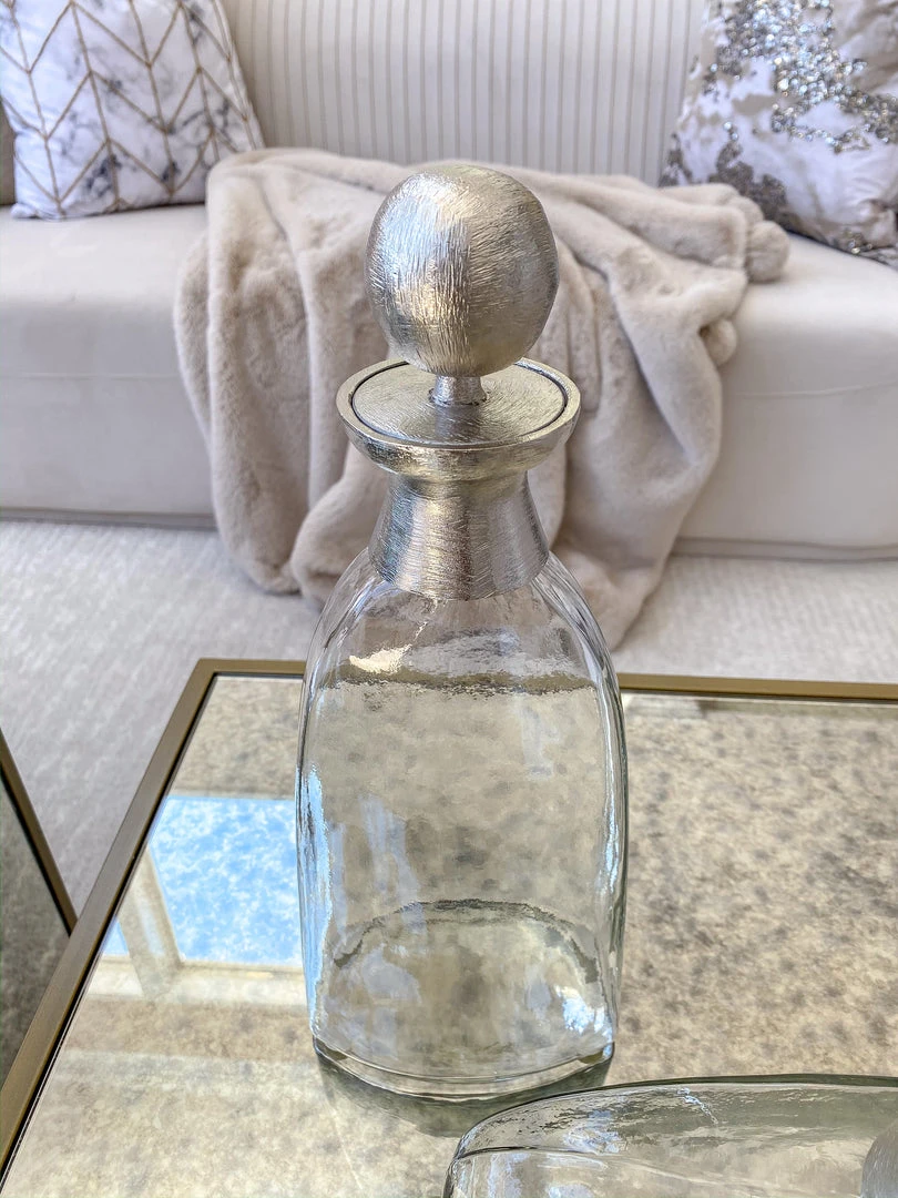 Inspire Me! Home Decor Glass Bottle With Silver Ball Stopper (2 Sizes) 7 Inspire Me! Home Decor Glass Bottle With Silver Ball Stopper (2 Sizes)
