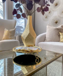 Inspire Me! Home Decor Gold Circle Mirror Tray W/ Circle Feet