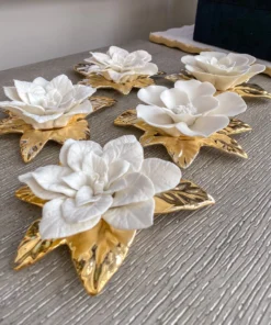 Inspire Me! Home Decor White And Gold Flower Decor 18 Inspire Me! Home Decor White And Gold Flower Decor