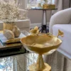 Inspire Me! Home Decor Gold Floral Bowl On Pedestal 1 Inspire Me! Home Decor Gold Floral Bowl On Pedestal