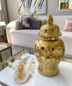 Inspire Me! Home Decor Gold Patterned Mini/Miniature Ginger Jar 22 Inspire Me! Home Decor Gold Patterned Mini/Miniature Ginger Jar