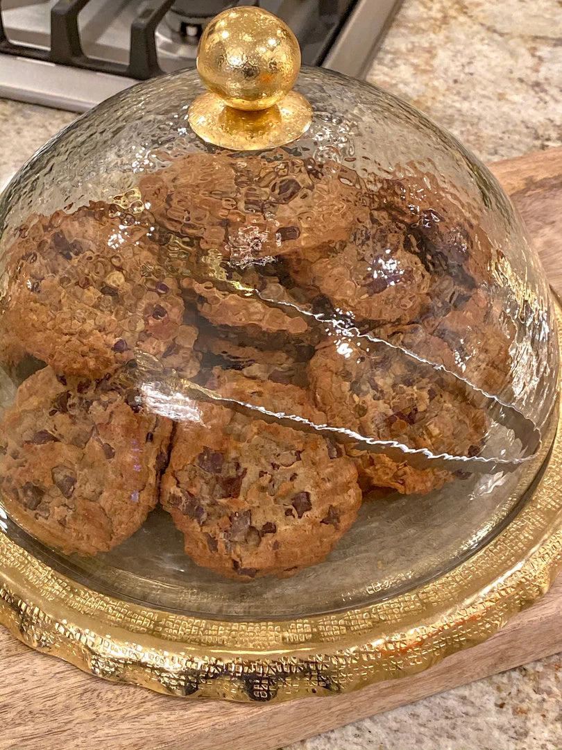 Inspire Me! Home Decor Gold Bordered Glass Cake Dome 6 Inspire Me! Home Decor Gold Bordered Glass Cake Dome