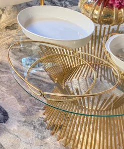 Inspire Me! Home Decor Oval Porcelain Serveware With Metal Base (2 Colors) 11 Inspire Me! Home Decor Oval Porcelain Serveware With Metal Base (2 Colors)