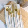 Inspire Me! Home Decor White And Gold Flatware Set 2 Inspire Me! Home Decor White And Gold Flatware Set