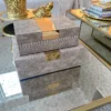 Inspire Me! Home Decor Set Of 2 Gray Snakeskin Print Boxes