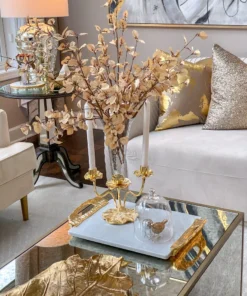 Inspire Me! Home Decor Gold Lotus Vase & Candle Holder