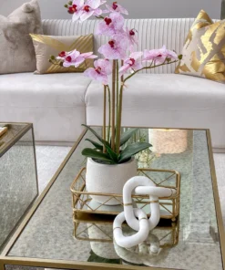 Inspire Me! Home Decor Pink Faux Orchid Potted Faux Plant 8 Inspire Me! Home Decor Pink Faux Orchid Potted Faux Plant