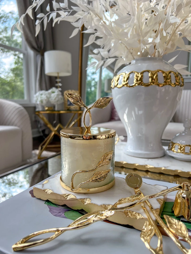 Inspire Me! Home Decor Gold Leaf Candle Bundle 8 Inspire Me! Home Decor Gold Leaf Candle Bundle