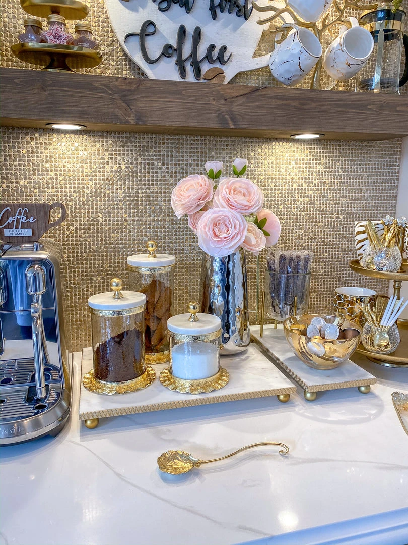 Inspire Me! Home Decor White Marble Tray W/ Gold Textured Edge (2 Size) 3 Inspire Me! Home Decor White Marble Tray W/ Gold Textured Edge (2 Size)