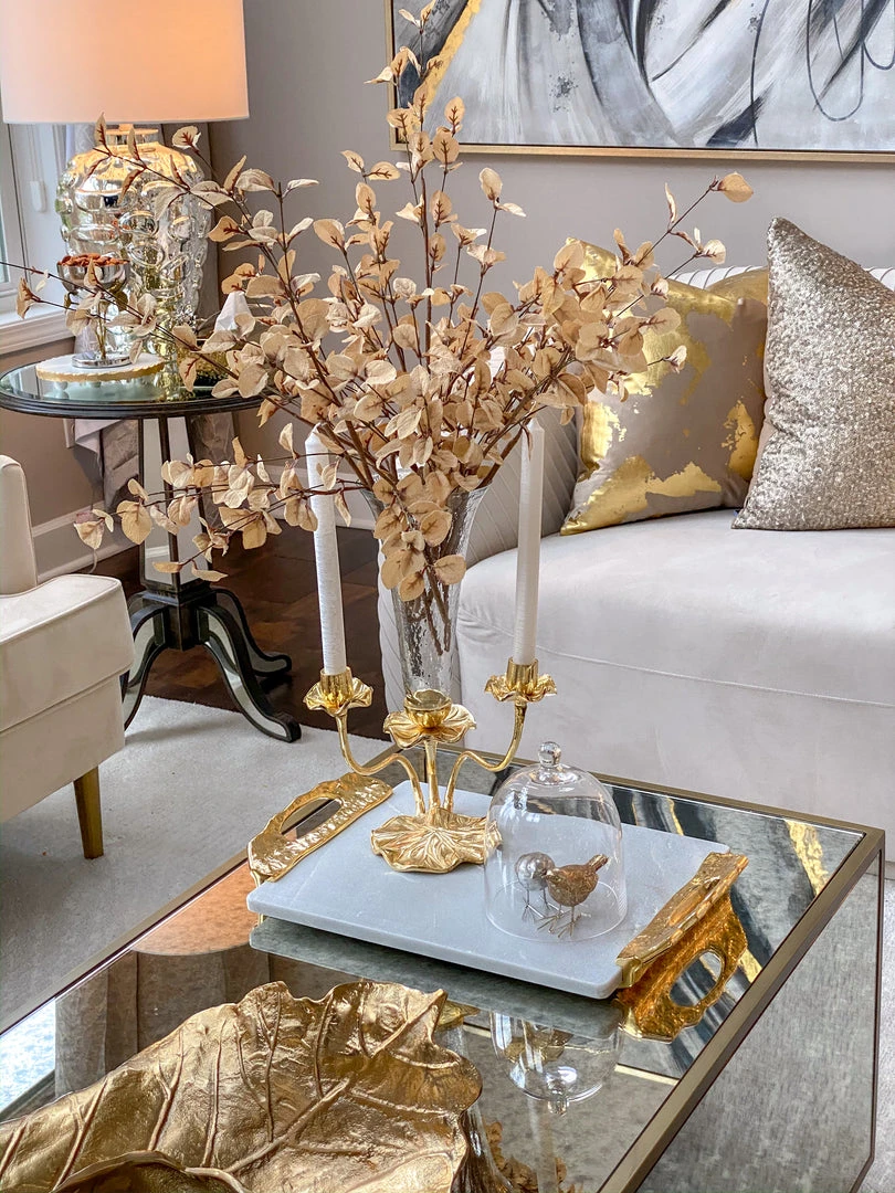 Inspire Me! Home Decor Marble Tray With Gold Lava Handles 11 Inspire Me! Home Decor Marble Tray With Gold Lava Handles