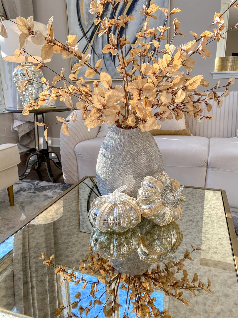 Inspire Me! Home Decor Ceramic Textured Metallic Vase ( Gold & Silver ) 4 Inspire Me! Home Decor Ceramic Textured Metallic Vase ( Gold & Silver )